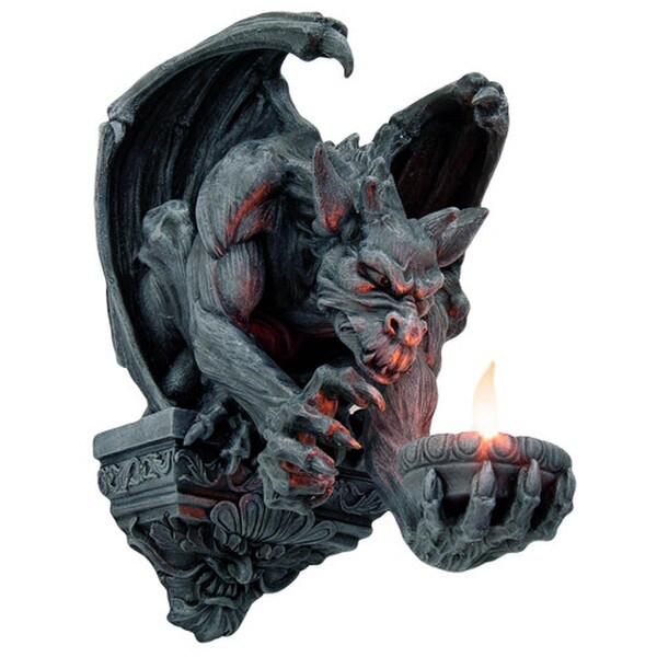 Gargoyle Wall Bracket Candle Holder Sculpture Cool Decorative